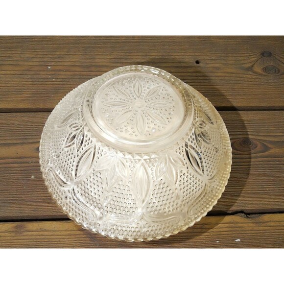 Vintage Pair Clear Glass Hobnail Bowls 10.5" Large Salad Serving Set - No Chips - Picture 5 of 5